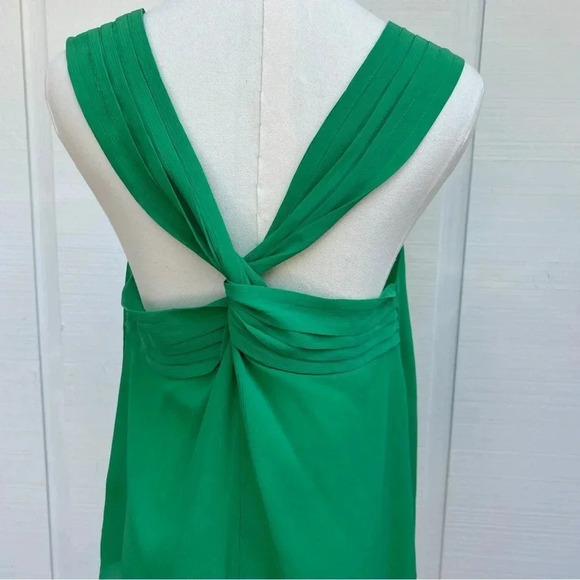 Women’s Green Chiffon Flowy Cross Knot Back Sleeveless Blouse Tank Top / Size M - Picture 4 of 7